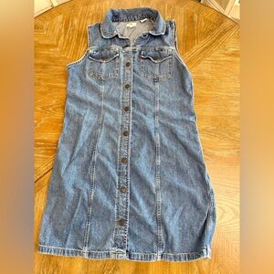 Levi's Jean Denim Sleeveless Shirt Dress
